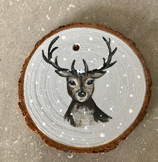 Hand painted wood slice gift tags / tree ornaments