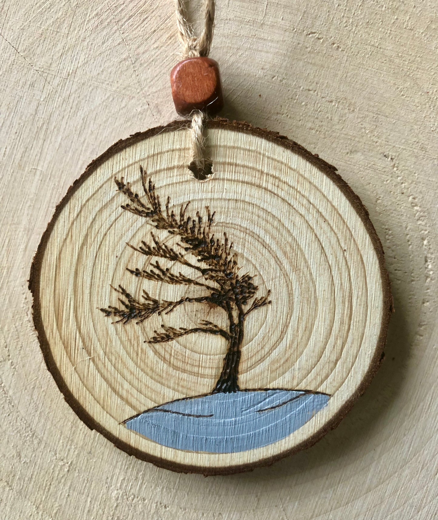 Wood burned and hand painted gift tags / tree ornaments